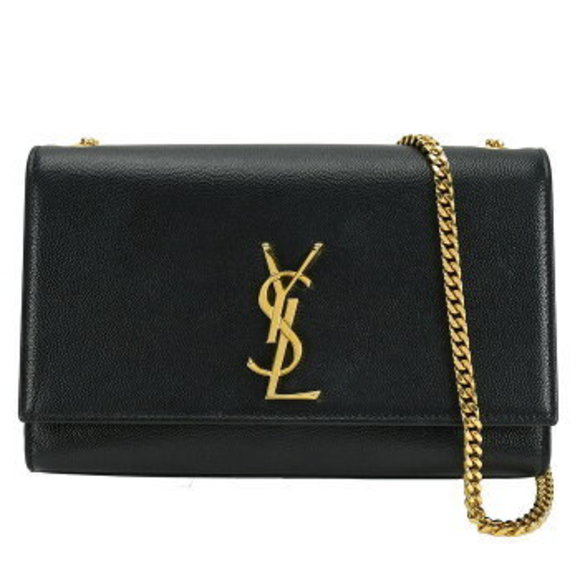 Saint Laurent PARIS Classic Kate Chain Shoulder Bag Black YSL Logo s - Picture 1 of 7